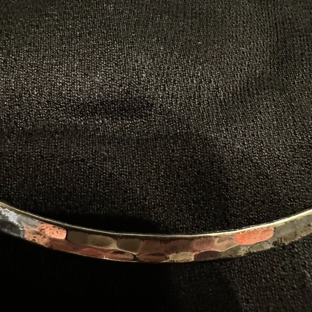 Sterling silver stamped neck collar choker - Picture 4 of 7